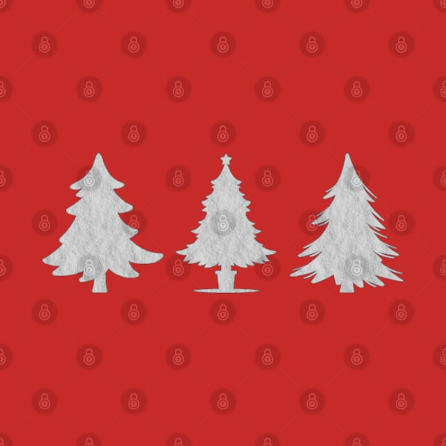 Snowy Christmas Trees, festive season design by F-for-Fab