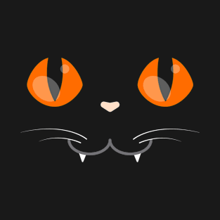 Black Cat Eyes Face T-Shirt