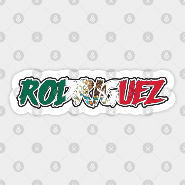 Rodriguez last name with mexican flag