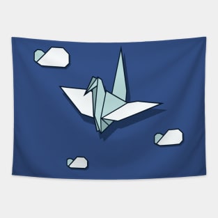 Origami Swan In Flight Tapestry