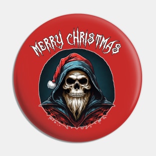 Christmas skull goth Santa Claus Pin