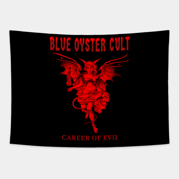 Red Evil Blue Oyster c Tapestry by SkullRacerShop