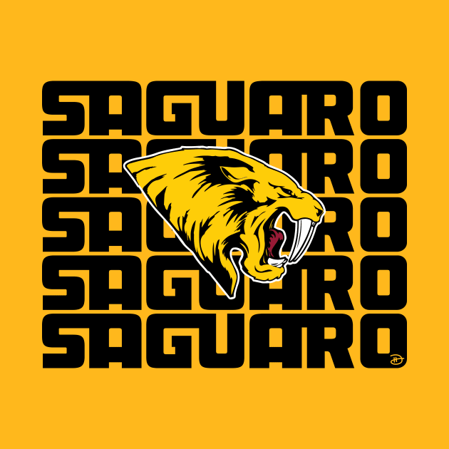 Saguaro Sabercats (Stacked - Black) by dhartist