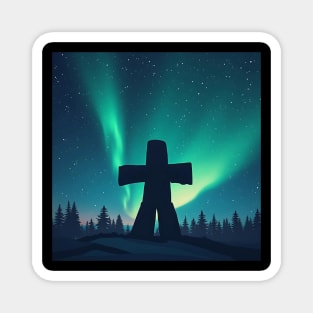 Northern Lights Inukshuk – Inuit Heritage Canada Magnet