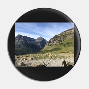 Mountains and Wispy Clouds Pin