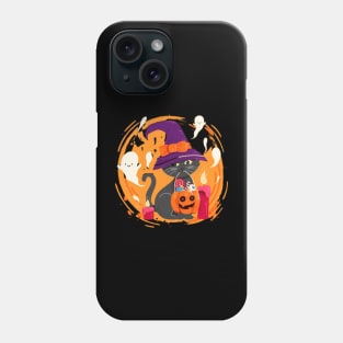 Catoween Halloween Cat Pumpkin And Candles Phone Case