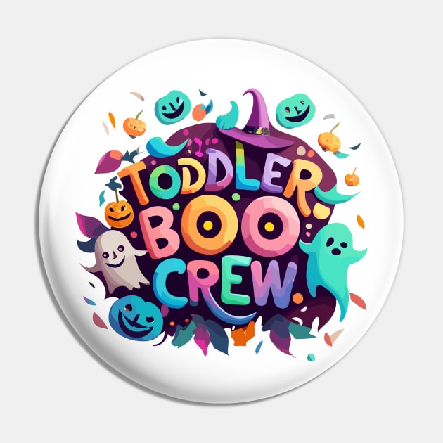 Halloween Daycare Teacher Cute Toddler Boo Crew Pre-K Kids Pin by AimArtStudio