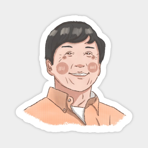 Jackie chan portrait Magnet by Design Apict