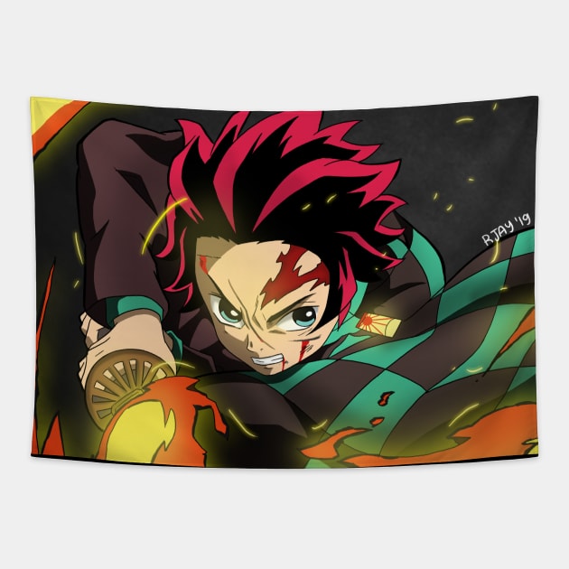 Demon Slayer Tanjiro Tapestry by Rjay21