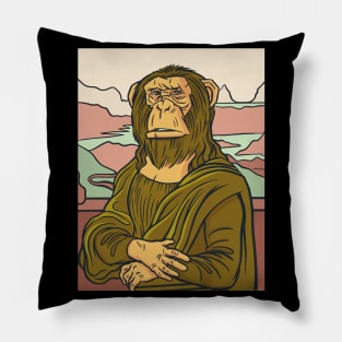 Philosophical Ape Contemplation Pillow