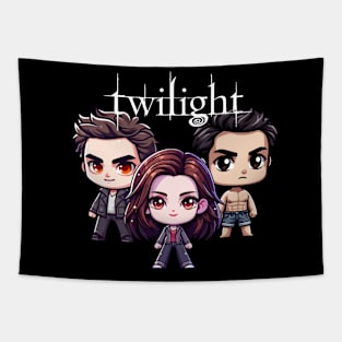Twilight Whimsy: A Chibi Love Story Tapestry