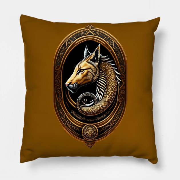 Egyptian Hellhound Pillow by Peter Awax