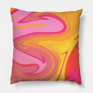 Red and Orange Marble Pattern Art Pillow