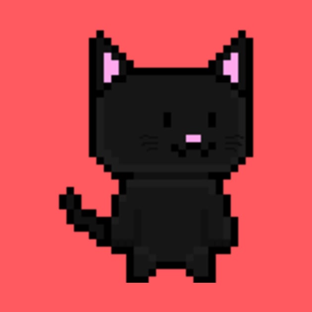 Pixel Black Cat by lilBoi_Studios