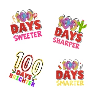 Colorful 100th Day Of School Stickers Pack T-Shirt