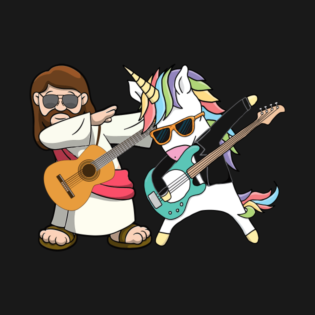 Guitar Jesus With Unicorn Dabbing by Hensen V parkes