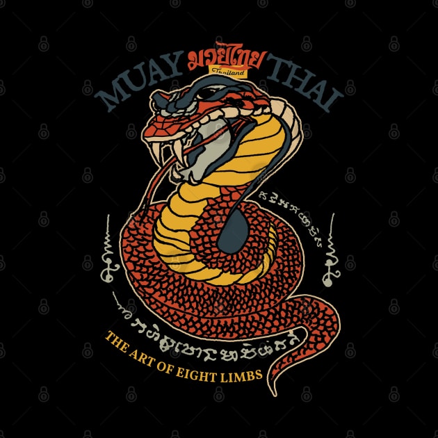 Vintage Muay Thai Tattoo Snake by KewaleeTee