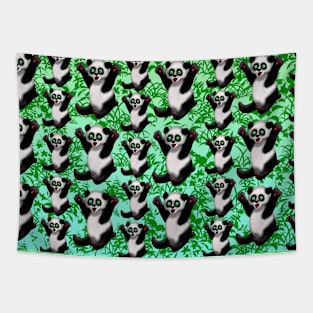 Pick me up panda pattern green Tapestry