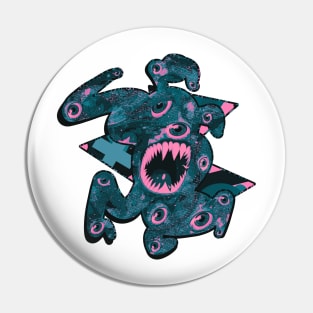 Alien Monster with multiple Eyes and Sharp Teeth Pin