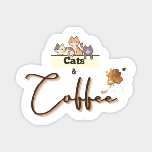 Cats & Coffee Magnet