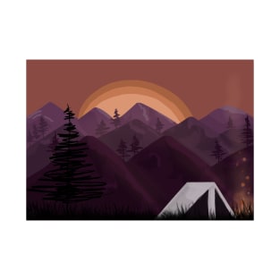 Purple Mountains Camping in the Evening T-Shirt