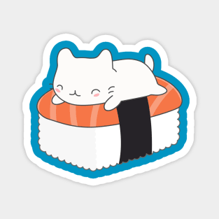 Kawaii Sushi Cat T-Shirt Magnet