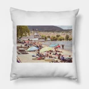 Summer Sunbathers at the Beach Pillow