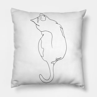 Cat Back Black Lineart Pillow