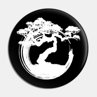 'Bonsai Tree Enso Circle' Cool Japanese Tree Pin