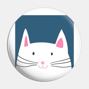 Cat head in blue background Pin