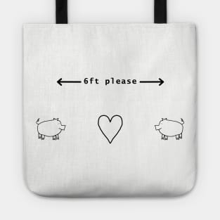 Social Distancing Pigs Stay 6 Feet Away Tote