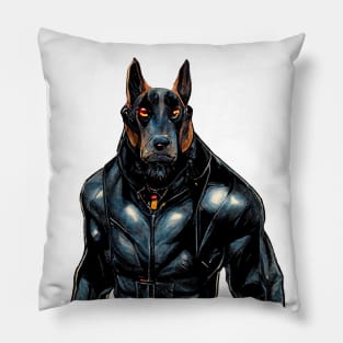 A cyberpunk dog character Pillow