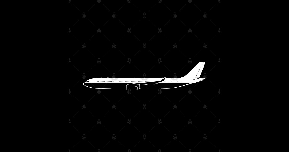 Airbus A340-300 Silhouette - A340 - Sticker | TeePublic