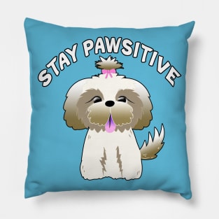 Stay Pawsitive Shih Tzu Pillow