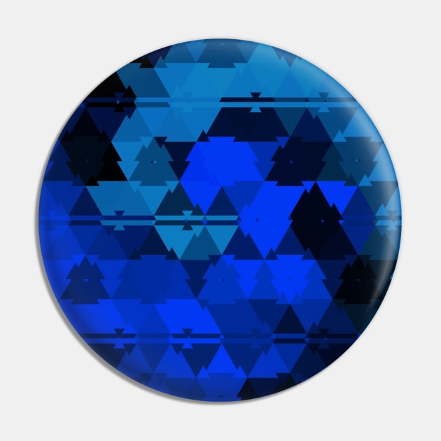 Blue Geometric Beachy Wave Pin by Moon Art