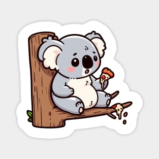 Koala bear eats Pizza Magnet