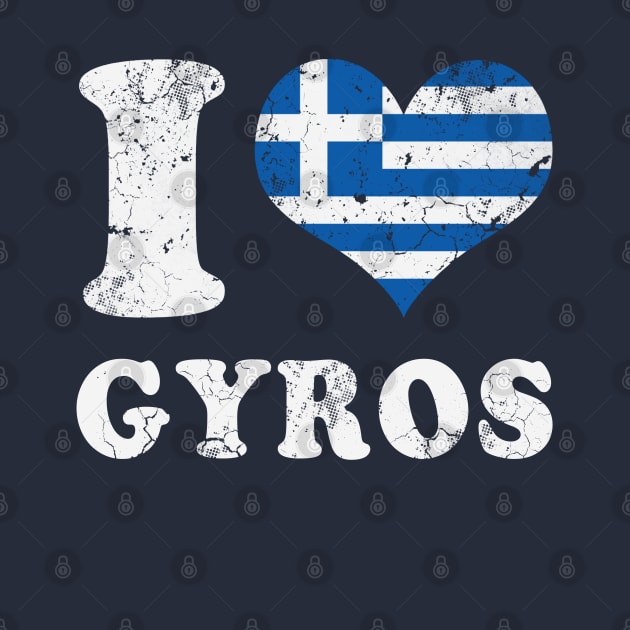 Love Gyros Greek Food Greece Flag by E