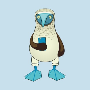 Blue-footed Booby with Phone T-Shirt