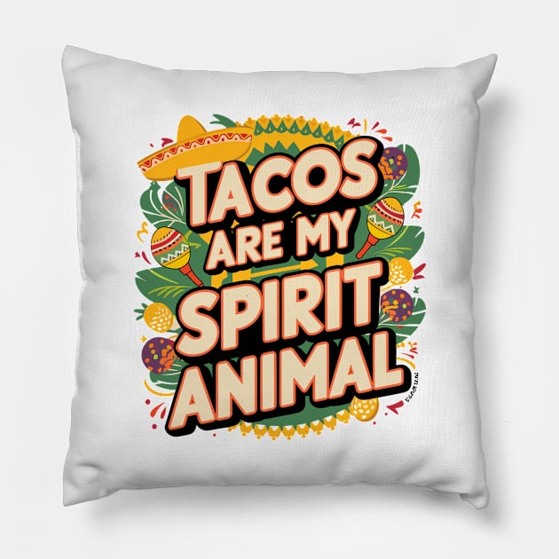 Classic Taco Spirit Animal Fun Quote Casual Wear Pillow by Indigo Lake