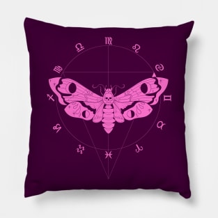 Deaths Head Moth - Pink Pillow