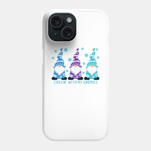 Winter Gnomes - Chilling With My Gnomies Phone Case by BDAZ