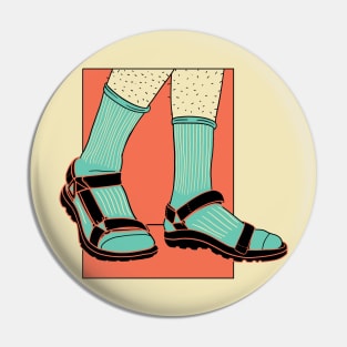 Socks with Sandals // Funny Retro Dad Look Pin