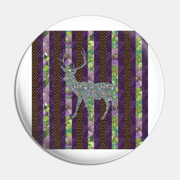 Glitter Deer Vintage Chic Pin by PurplePeacock