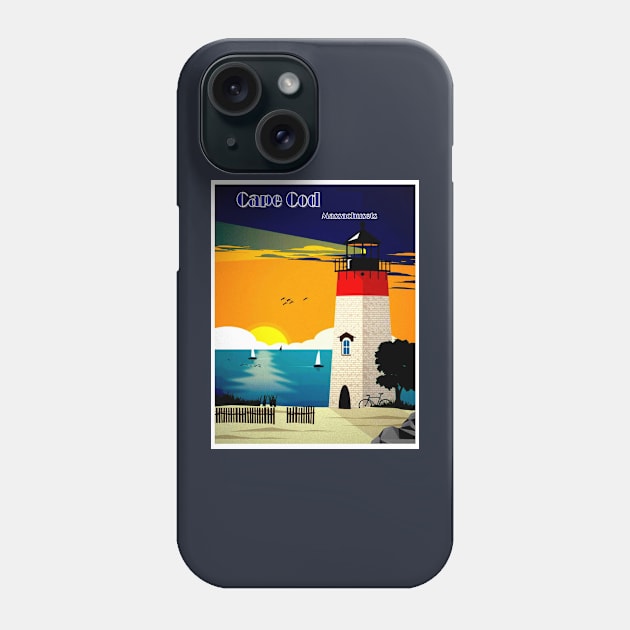 Cape Cod Lighthouse Travel and Tourism Advertising Print Phone Case by posterbobs
