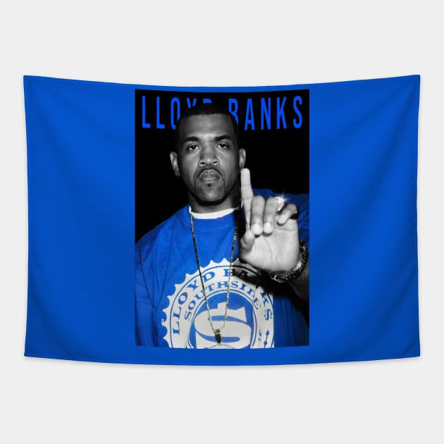 Lloyd Banks Black White and Blue Tapestry by CELTICFAN34