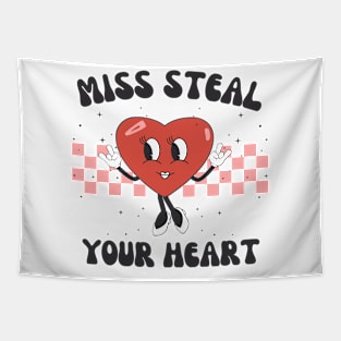 "Miss Steal", a cartoon character with blinking eyes Tapestry