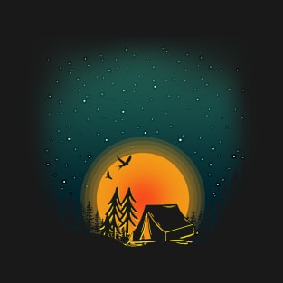 Vintage Sunset Camping T-Shirt