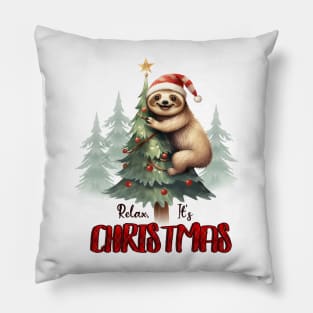 Merry Slothmas Pillow