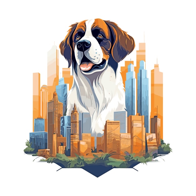 Saint-Bernard Dog Pet Animal Beauty Nature City Discovery by Cubebox