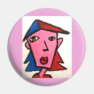 PInk Face Garbage Lady Pin